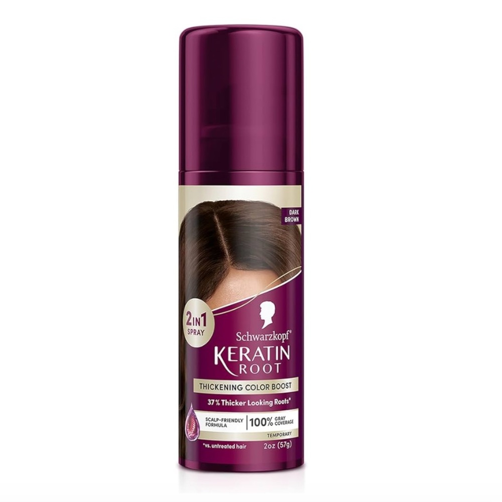 Schwarzkopf Keratin Color Root Temporary Hair Color Spray, Dark Brown